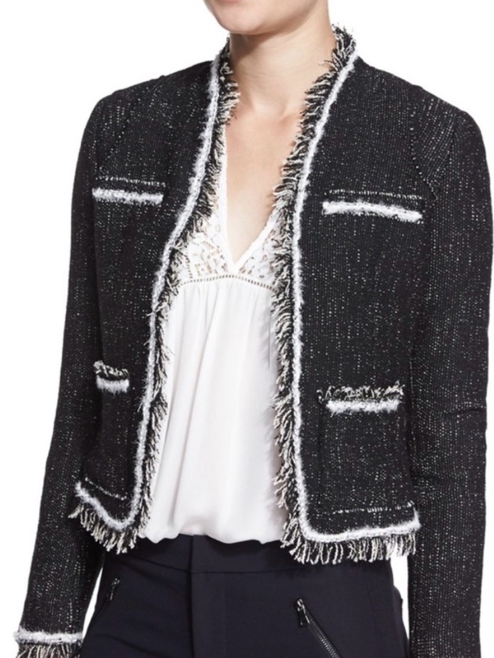 Rebecca Taylor Rio Fringe Trim Jacket